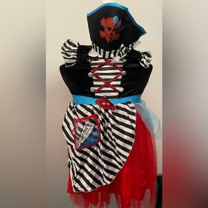 GIRLS PIRATE COSTUME WITH HAT SIZE 9-10